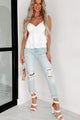 Flirty Impulse Tiered Babydoll Tank (Off White) - NanaMacs