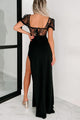 Captivating Energy Lace Detailed Bustier Maxi Dress (Black) - NanaMacs