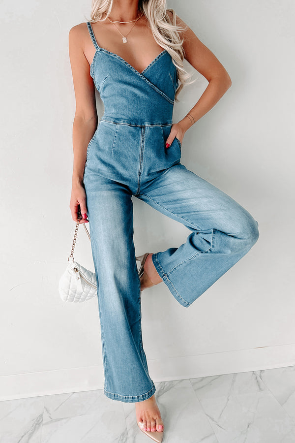 Any Day Wide Leg Denim Jumpsuit (Medium) - NanaMacs