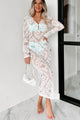 Seeking Sunshine Lace Maxi Swim Cover Dress (White) - NanaMacs