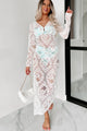 Seeking Sunshine Lace Maxi Swim Cover Dress (White) - NanaMacs