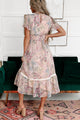Dusk Views Floral Midi Dress (Pink Floral) - NanaMacs