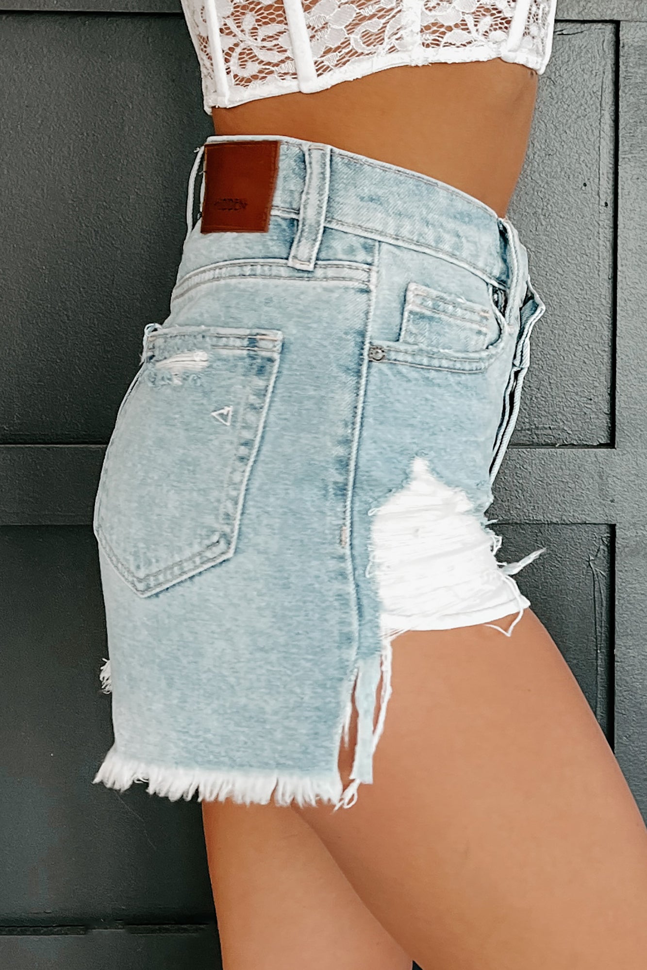 Wild Child High Cut Cross Over Waist Shorts Medium Light NanaMacs