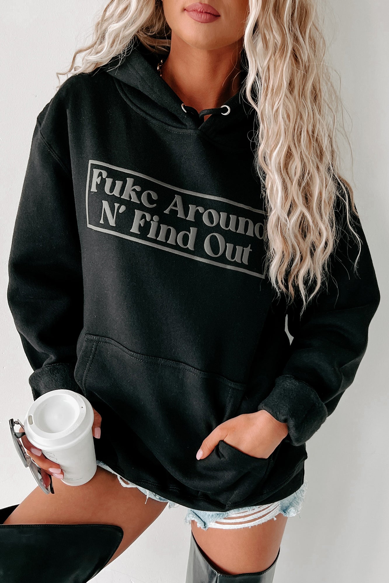 "Fukc Around N' Find Out" Puff Graphic Multiple Shirt Options (Black) - Print On Demand - NanaMacs