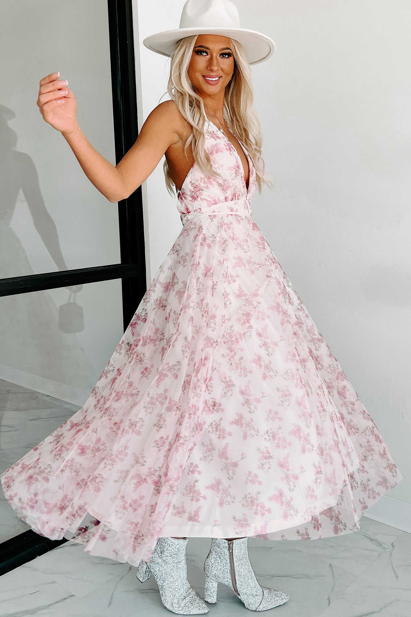 Ariana Pink Floral Mini Dress – Beginning Boutique US