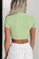 Forgotten Memories Ribbed Crop Tee (Green) - NanaMacs