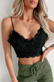 Addicted To The Feeling Textured Lace Bralette Top (Black) - NanaMacs