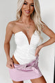 Out Of Your League Strapless Deep V Bodysuit (Ivory) - NanaMacs