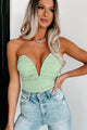 Out Of Your League Strapless Deep V Bodysuit (Green) - NanaMacs