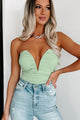 Out Of Your League Strapless Deep V Bodysuit (Green) - NanaMacs