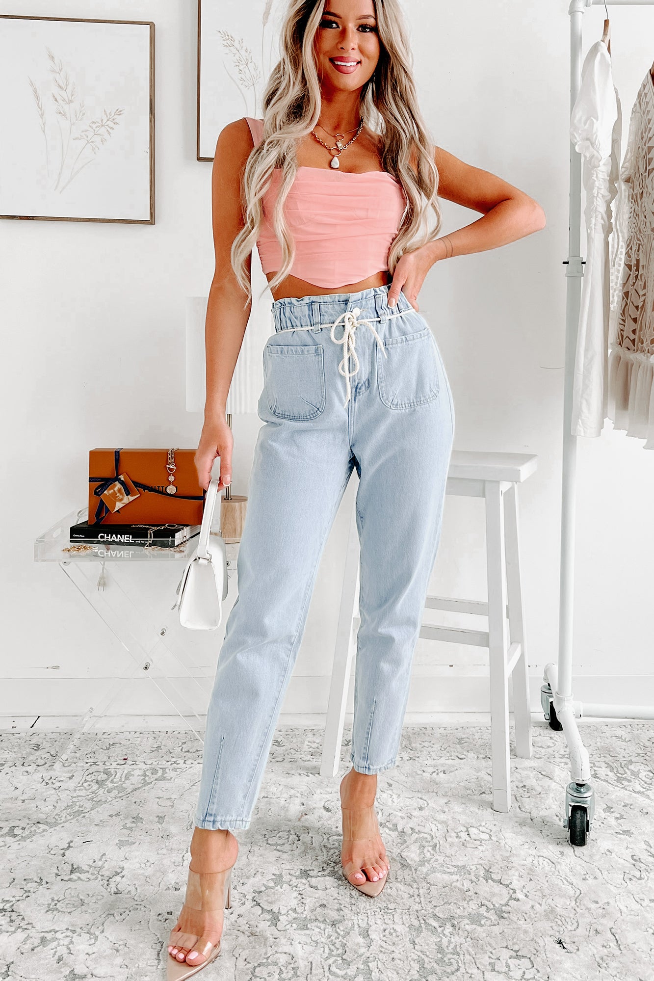 Talk Of The Town Pleated Corset Crop Top (Pink) - NanaMacs