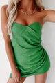 I'm Just Different Strapless Textured Romper Dress (Green) - NanaMacs