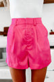 Love & Luxe High Rise Satin Shorts (Pink) - NanaMacs