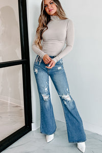 Free To Decide Ruched Long Sleeve Top (Beige) - NanaMacs