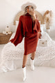 Feel The Warmth Sweater & Dress Set (Wine) - NanaMacs