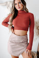 Keeping It Stylish Turtleneck Cropped Long Sleeve Top (Terra) - NanaMacs