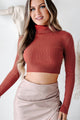 Keeping It Stylish Turtleneck Cropped Long Sleeve Top (Terra) - NanaMacs