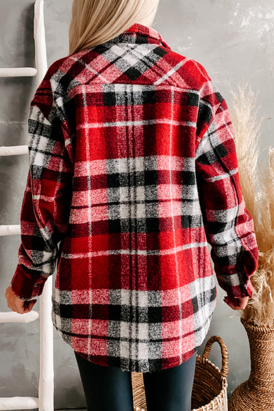 Left Behind Plaid Shacket (Red/Black) - NanaMacs