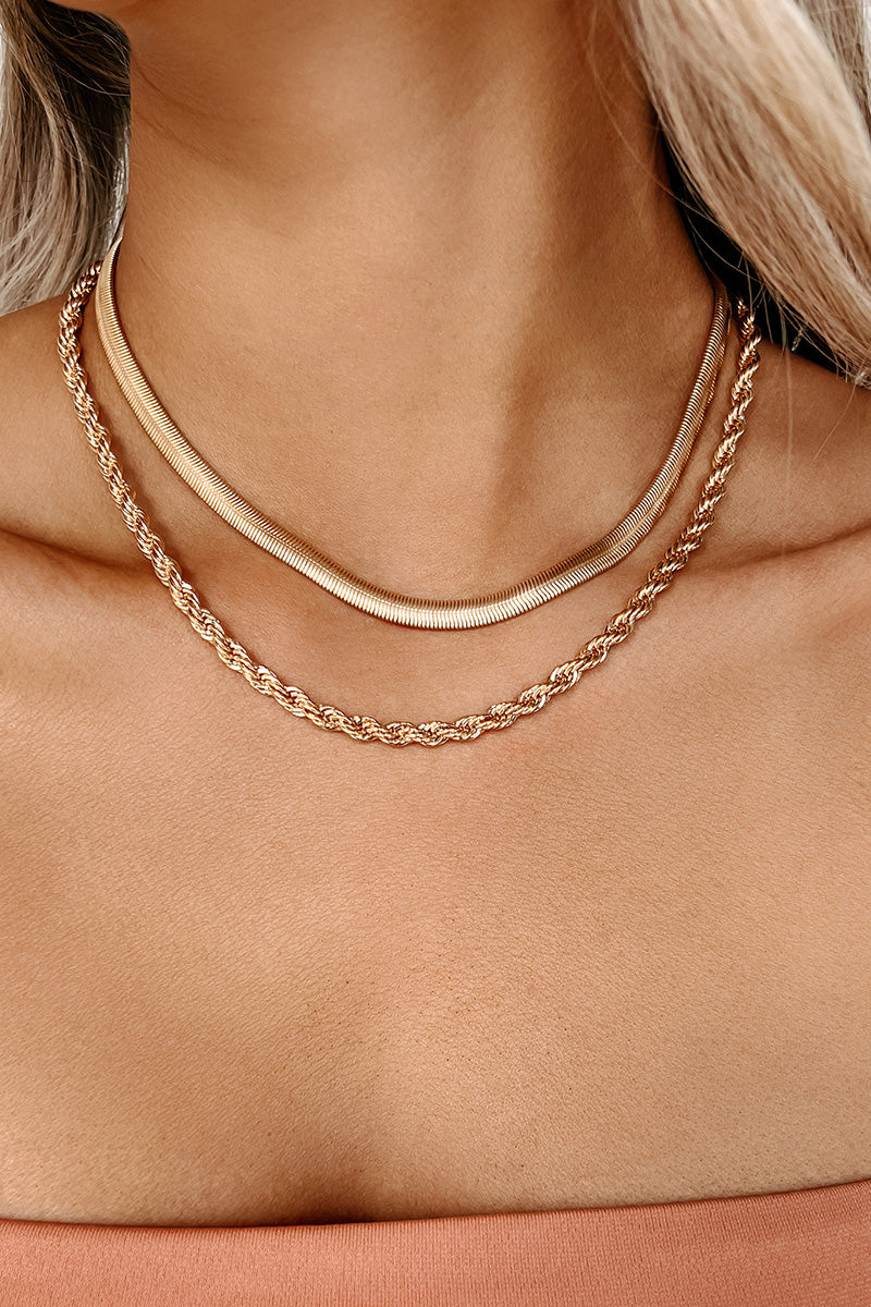 Everyday Babe Layered Chain Necklace (Gold) - NanaMacs