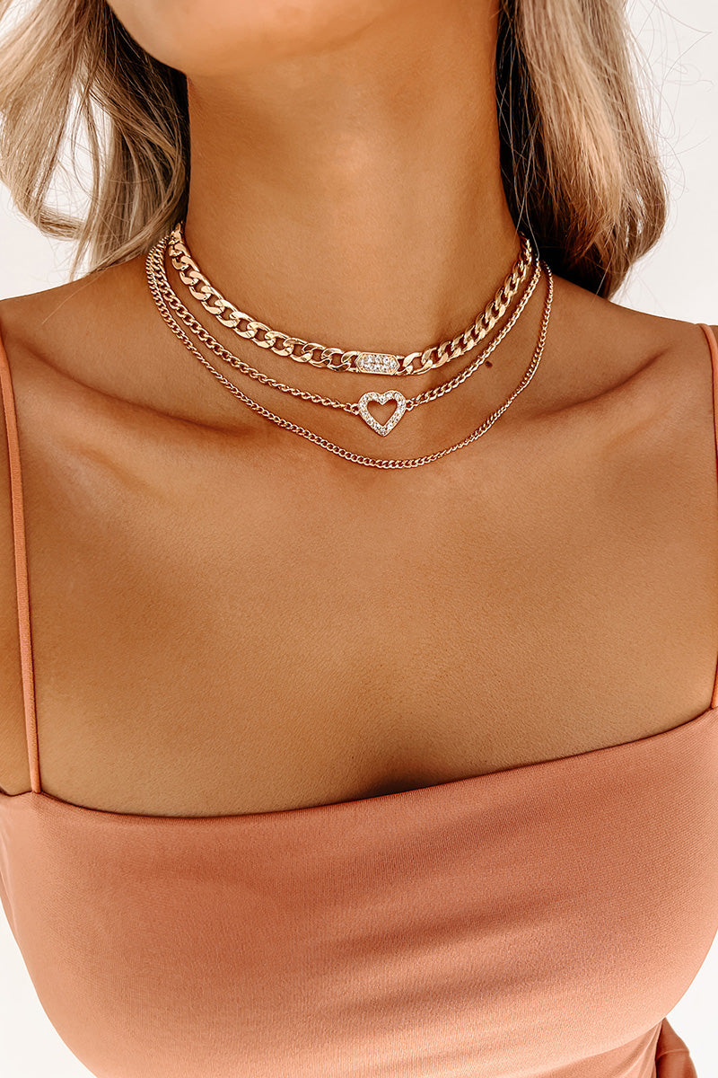 Breathless Beauty Layered Chain Necklace (Gold) - NanaMacs