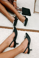 Taste Of Success Satin Slingback Kitten Heels (Black) - NanaMacs