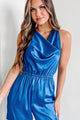 Sultry But Sweet Satin Jumpsuit (French Blue) - NanaMacs