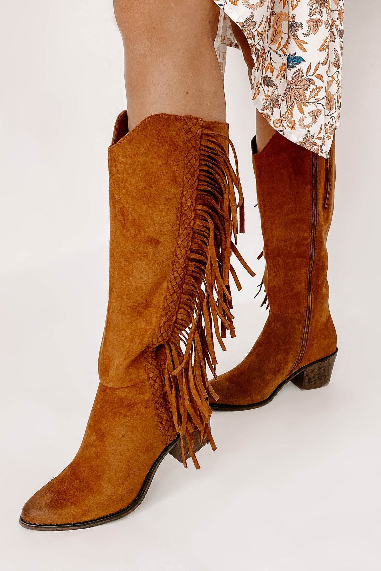 Wilder Faux Suede Fringe Boots (New Tan) - NanaMacs