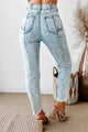 Grabbing Attention High Rise Center Seam Slim Straight Jeans (Light) - NanaMacs