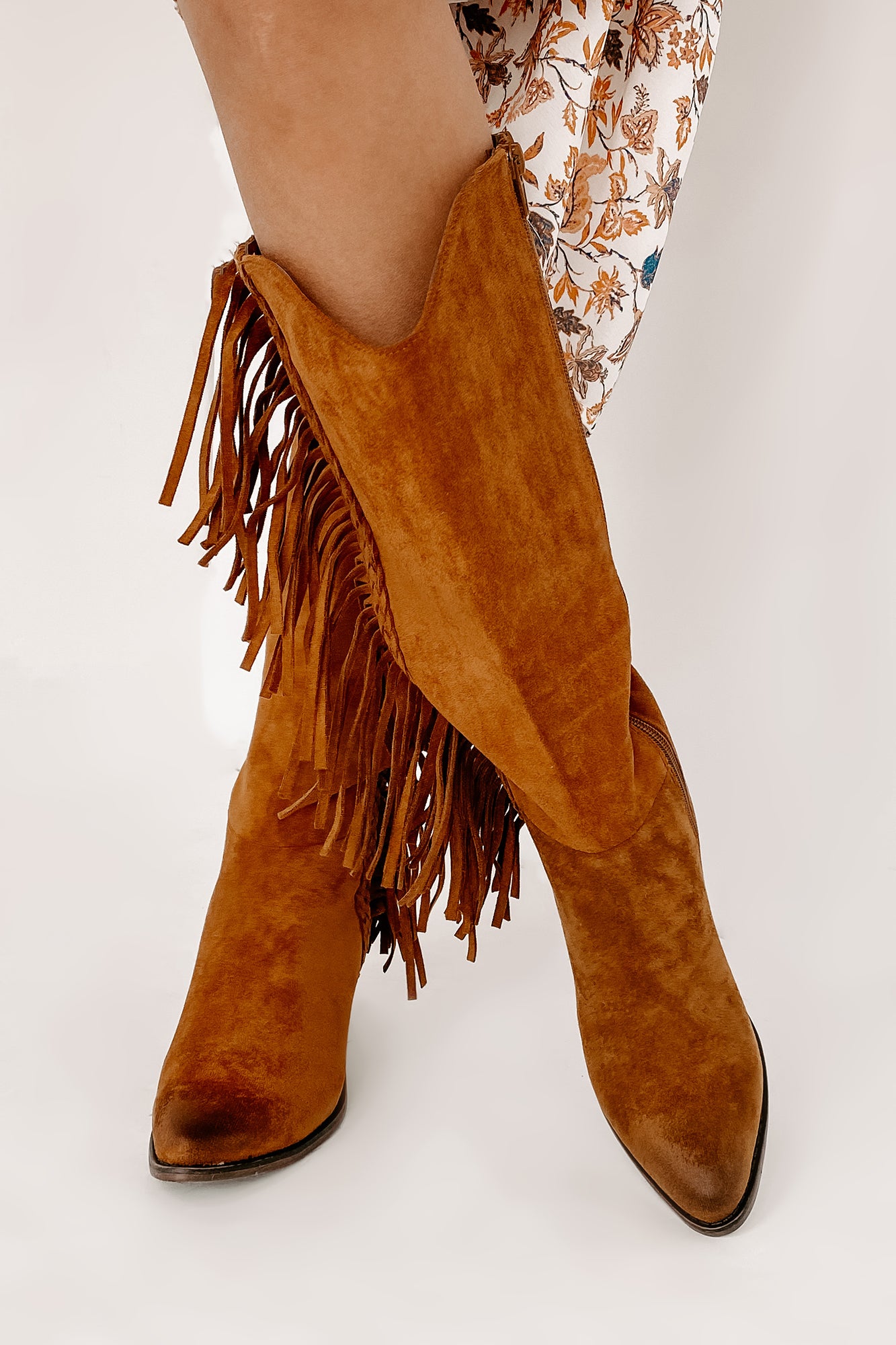 Wilder Faux Suede Fringe Boots (New Tan) - NanaMacs