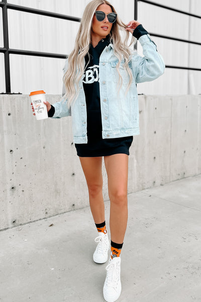 My Best Guess Kancan Oversized Distressed Denim Jacket (Light) - NanaMacs