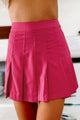 Play Your Games Pleated Mini Skirt (Fuchsia) - NanaMacs