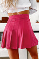 Play Your Games Pleated Mini Skirt (Fuchsia) - NanaMacs