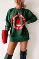 "Holly Jolly" Middle Finger Heavyweight Graphic Sweatshirt (Alpine Green) - Print On Demand - NanaMacs