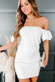 Sonya Ruffle Sleeve Knit Top (White) - NanaMacs