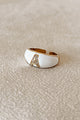 Pointing Fingers Initial Ring (White/Gold) - NanaMacs
