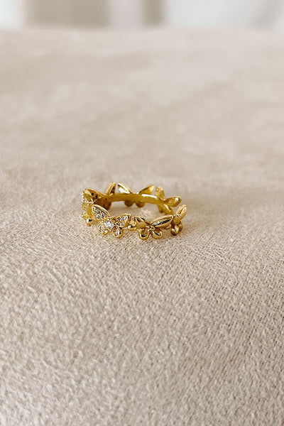 Fluttering Around Butterfly Ring (Gold) - NanaMacs