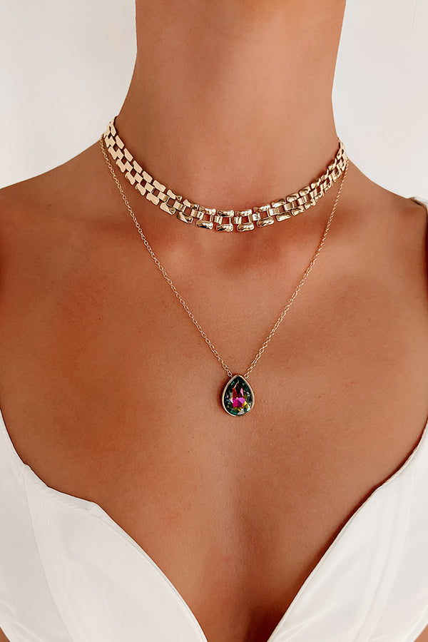 Coming Up Rainbows Layered Necklace (Gold) - NanaMacs