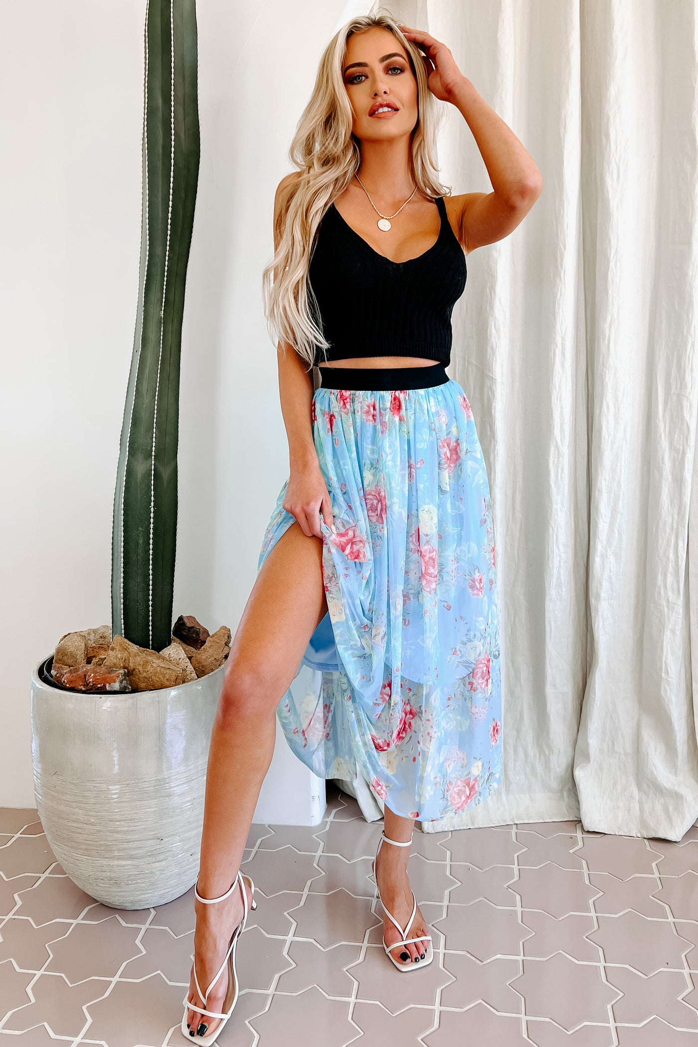 Jenna High Waist Midi Skirt – Flora Boutique