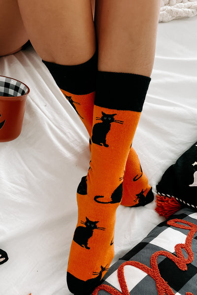Always Watching Halloween Novelty Socks (Orange) - NanaMacs