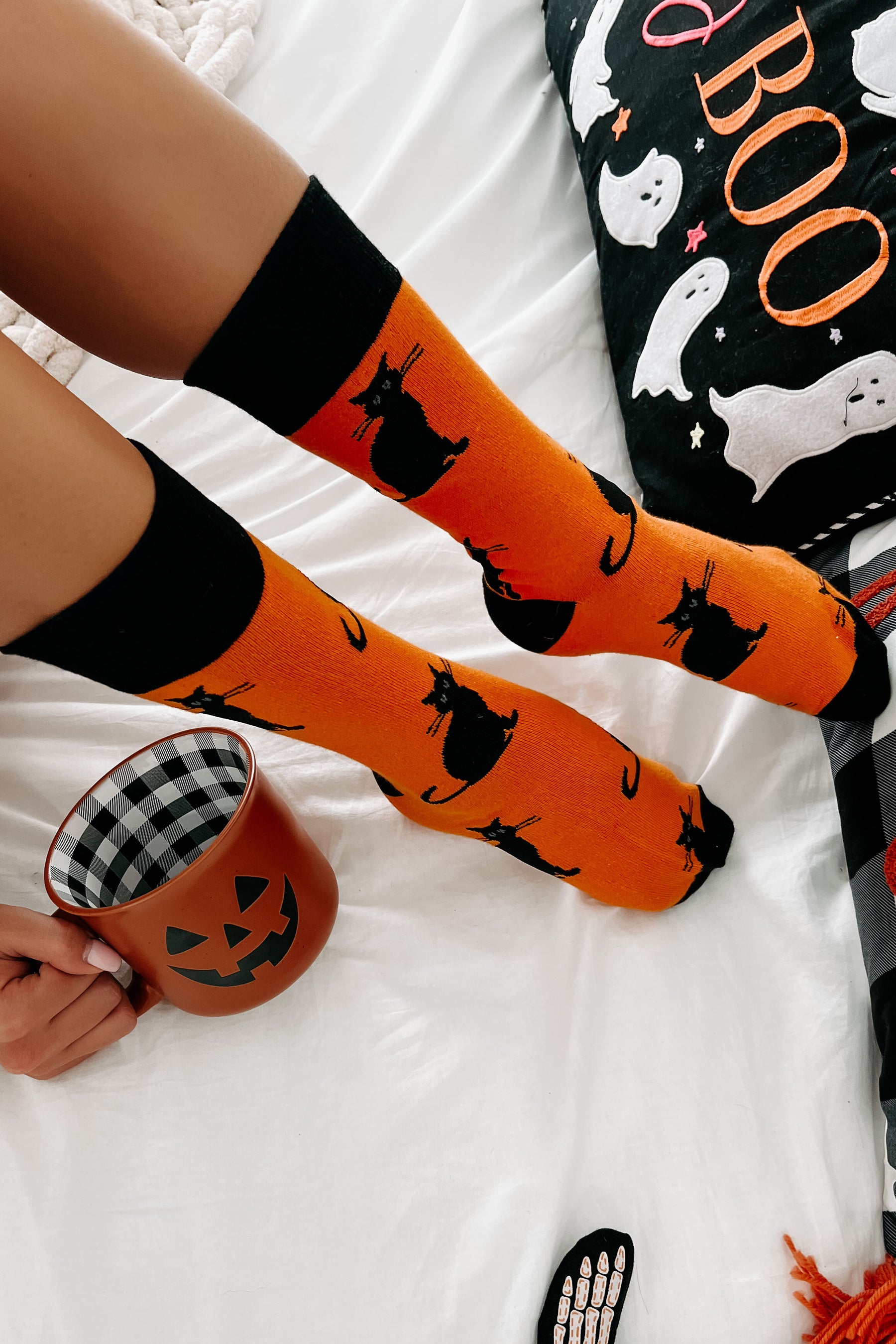 Always Watching Halloween Novelty Socks (Orange) - NanaMacs
