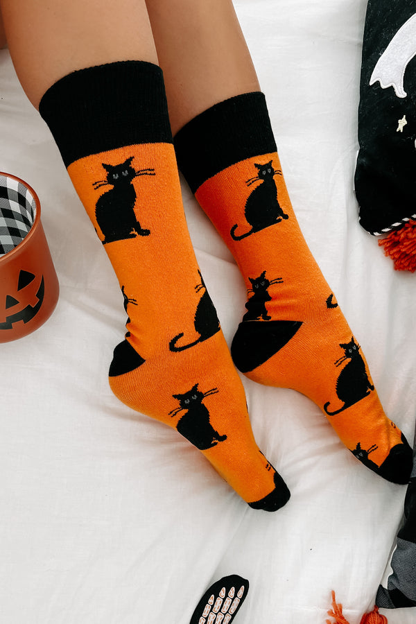 Always Watching Halloween Novelty Socks (Orange) - NanaMacs