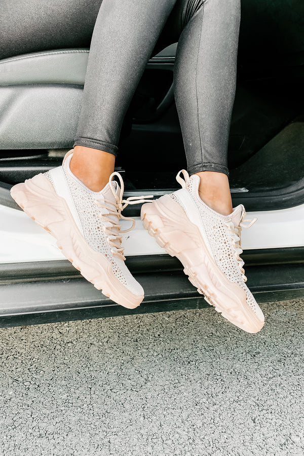 Touch Of Sparkle Chunky Rhinestone Sneakers (Rose Gold Rhinestone) - NanaMacs