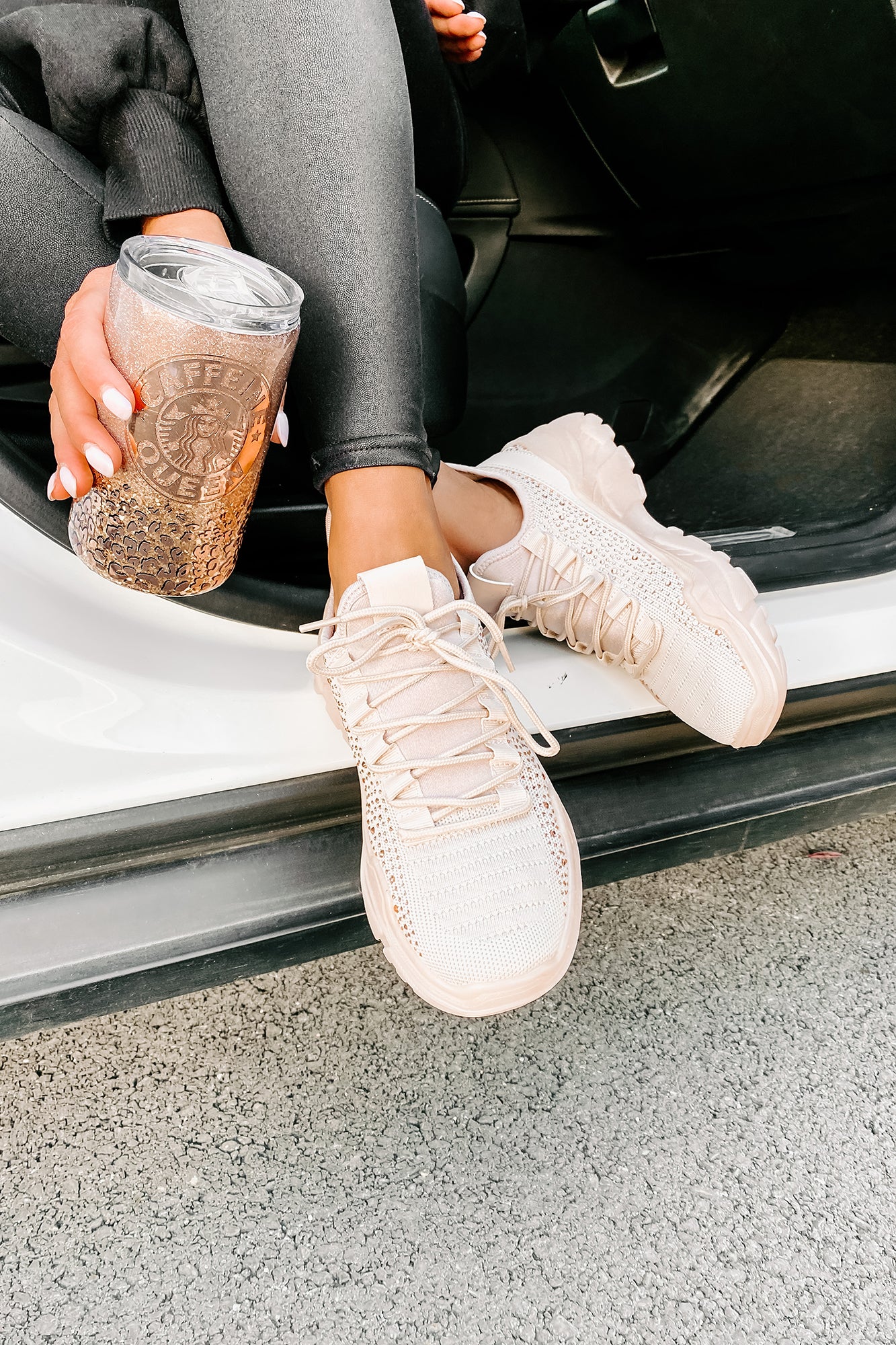 Gold cheap rhinestone sneakers