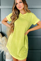 It's All Love French Terry T-Shirt Dress (Neon Yellow) - NanaMacs
