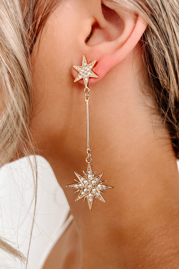 Star Seeker Statement Earrings (Gold) - NanaMacs