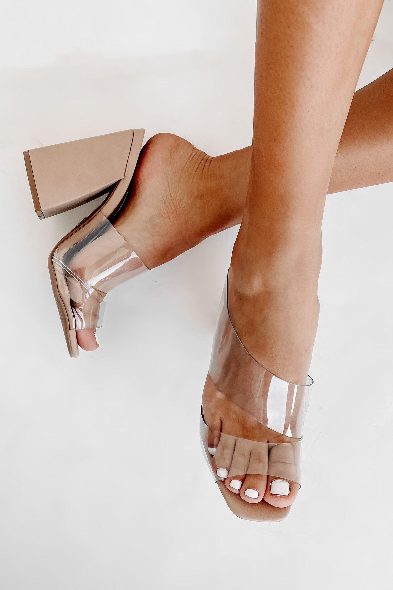 Find Your Calling Clear Strap Heels (Clear) - NanaMacs