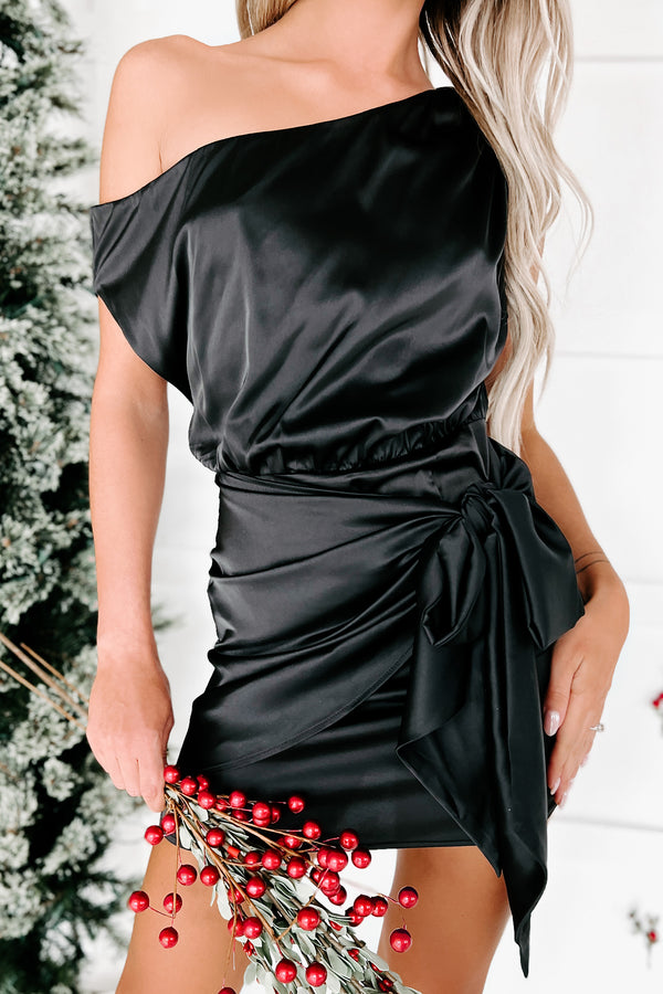 Covered In Grace One Shoulder Dress (Black) - NanaMacs