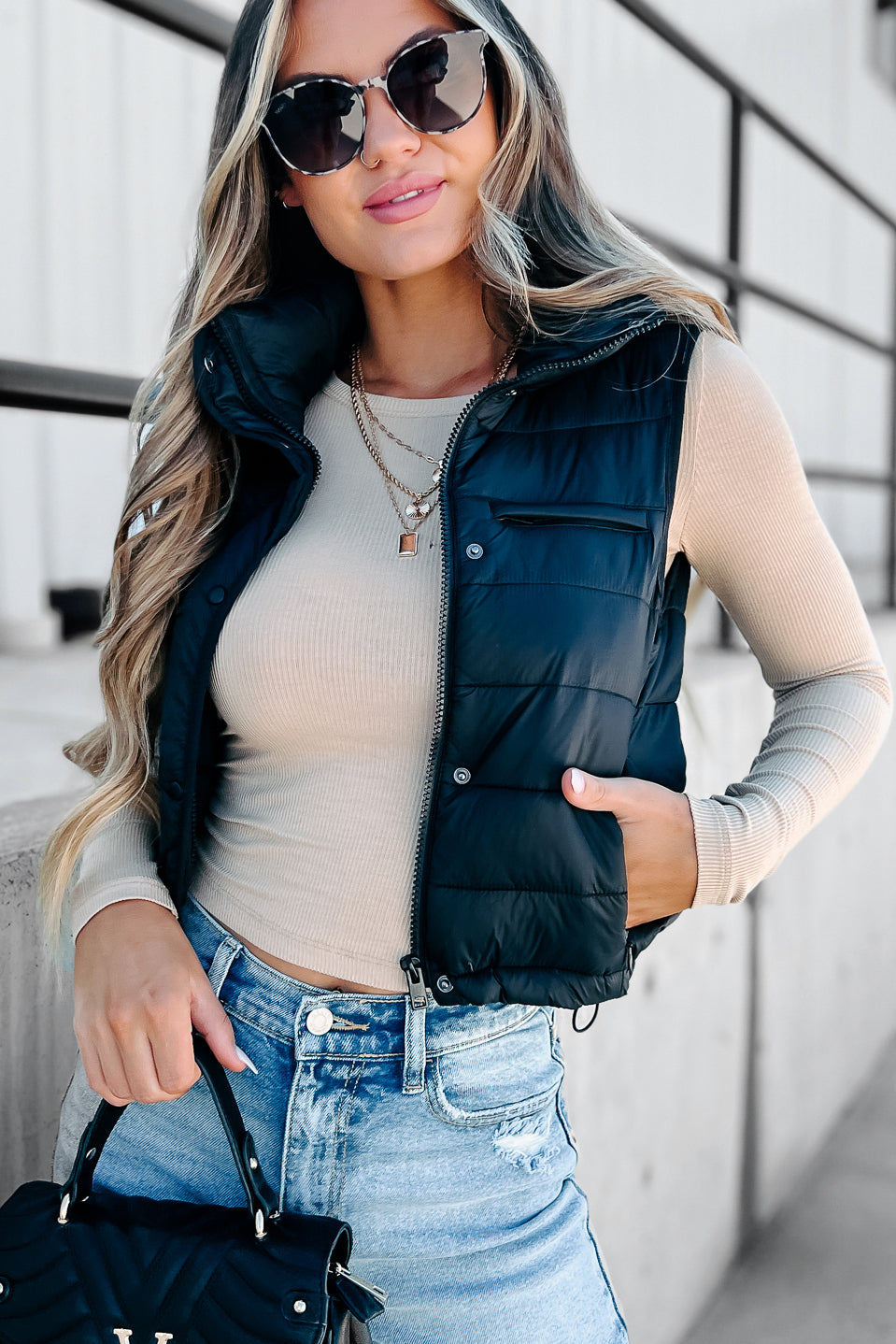 Northern Winds Puffer Vest (Black) · NanaMacs