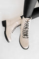 Rules Don't Apply Patent Leather Lace-Up Combat Boots (Stone Patent) - NanaMacs