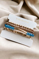 Secret Hideaway Beaded Bracelet Set (Gold/Blue) - NanaMacs